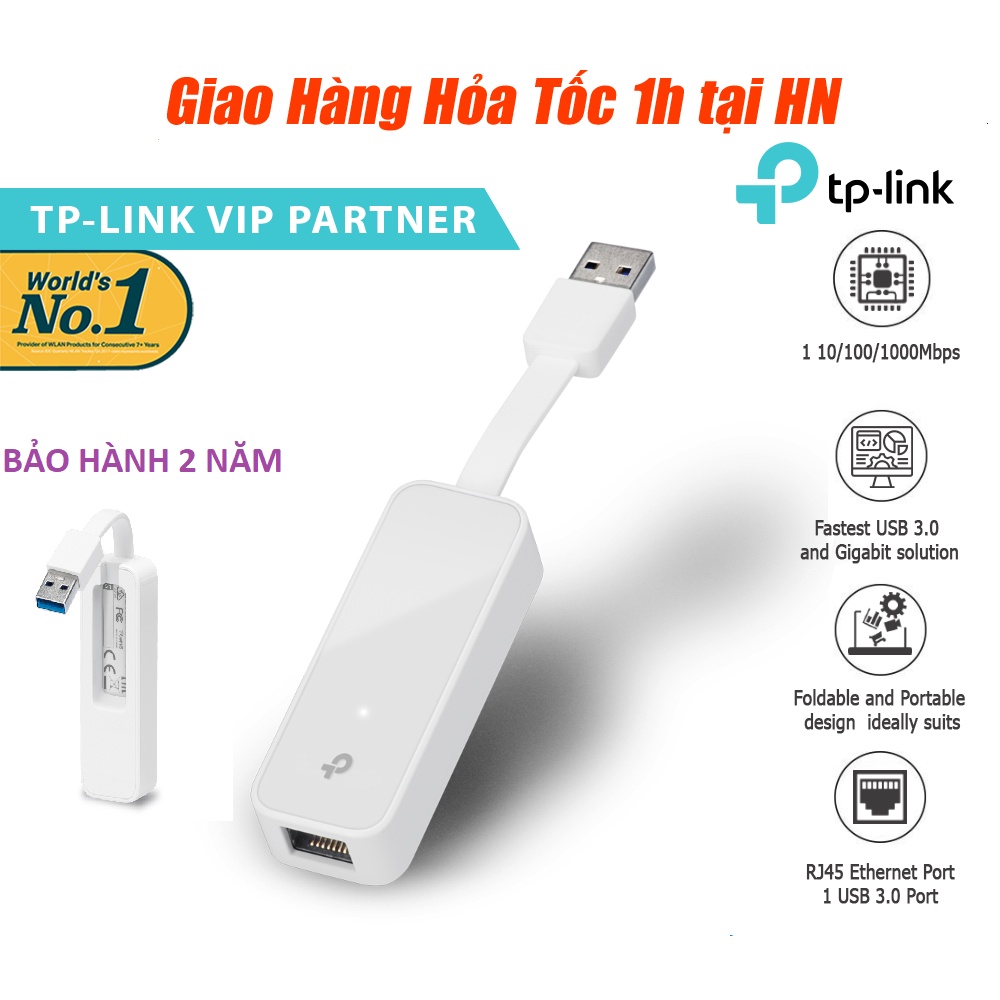 Bộ Chuyển Đổi Mạng USB 3.0 Ethernet Gigabit TP-Link UE300 UE306 - USB Lan 3.0 - Hàng Chính Hãng
