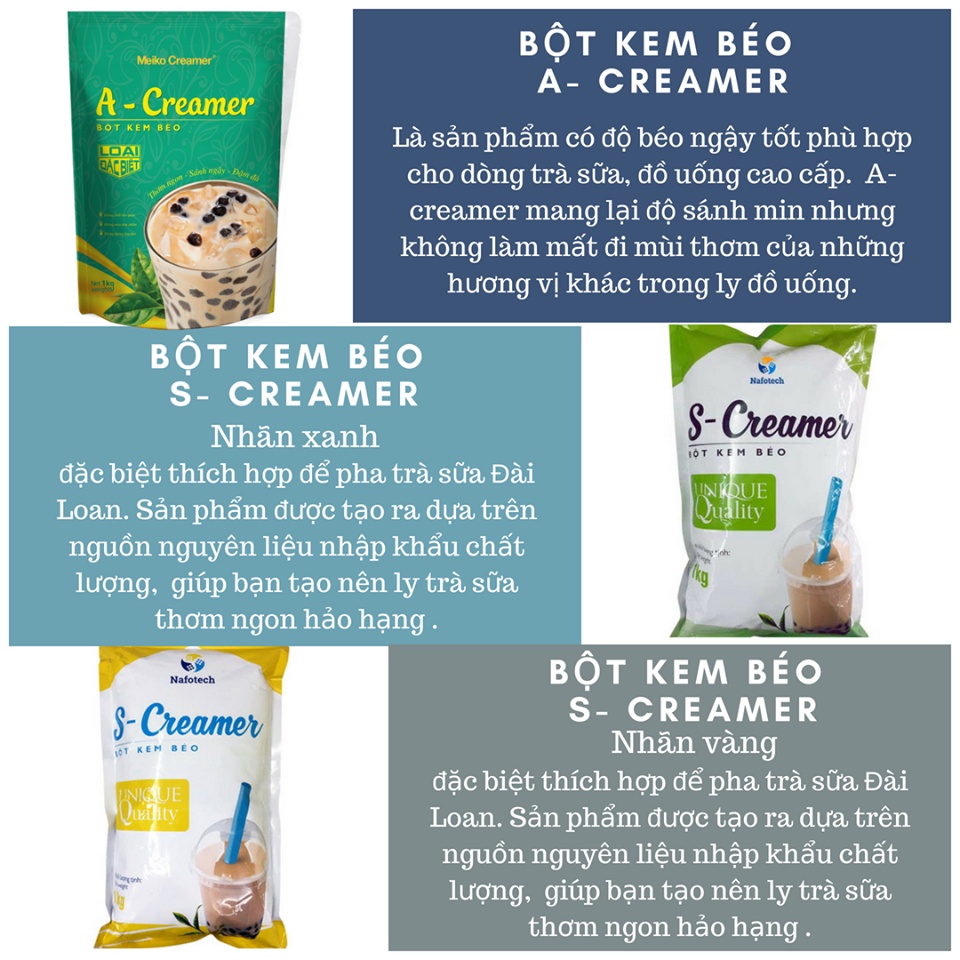 Bột Kem Béo S-Creamer (Nhãn Xanh)Pha Trà Sữa,Làm Bánh,Kẹo Nougat