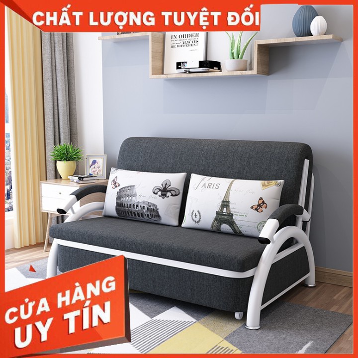 [GIÁ TỐT] Sofa Giường gấp gọn thông minh, Giường Sofa đa năng, khung hợp kim cao cấp (tặng kèm 2 gối ôm) KT:128x190 cm