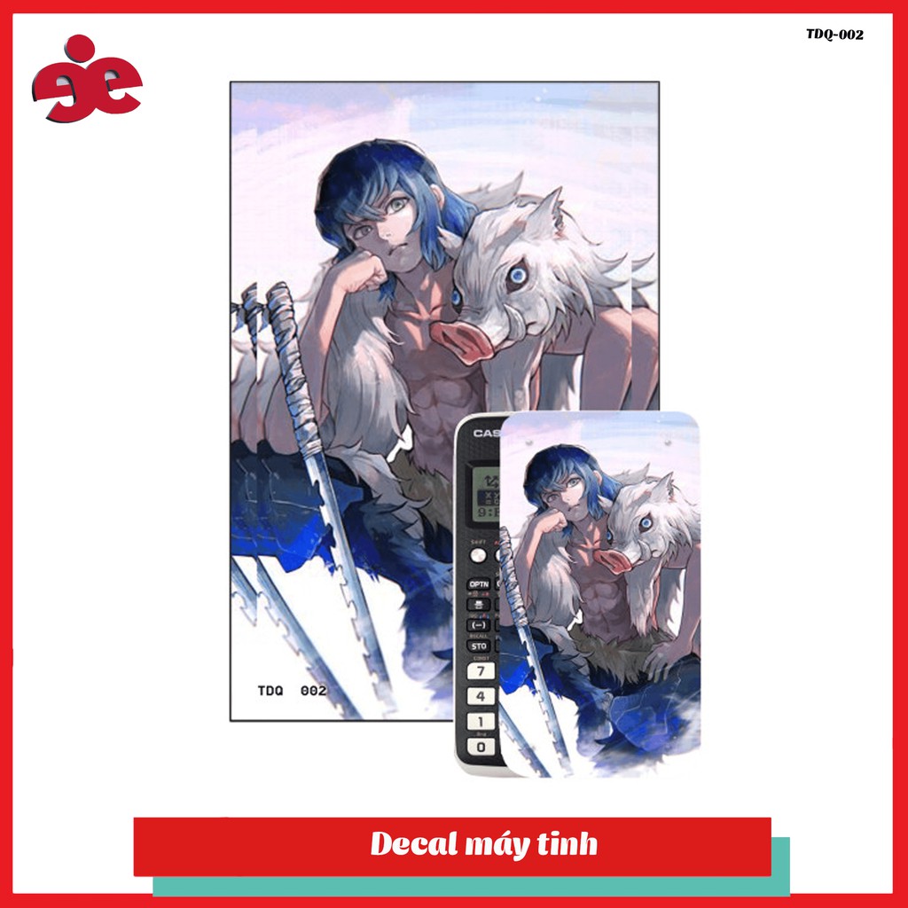 Decal trang trí máy tính casio thanh gươm diệt quỷ TDQ-009