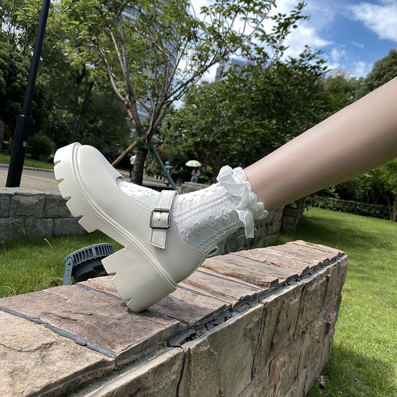 Giày Lolita đế cao, da mềm kiểu dáng xinh xắn phong cách Hàn Quốc FLOWER G16 - nguyentrang239