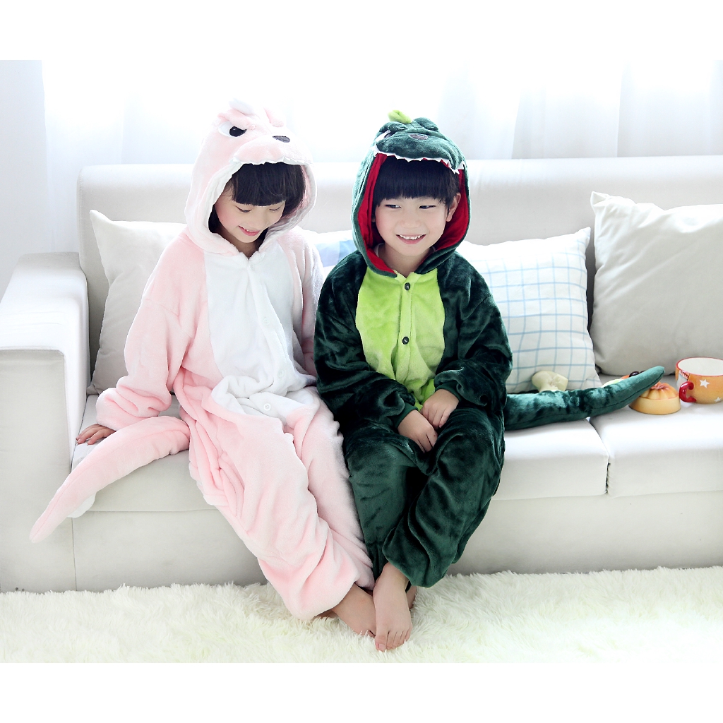 Bộ đồ ngủ liền thân hình khủng long dễ thương cho bé
