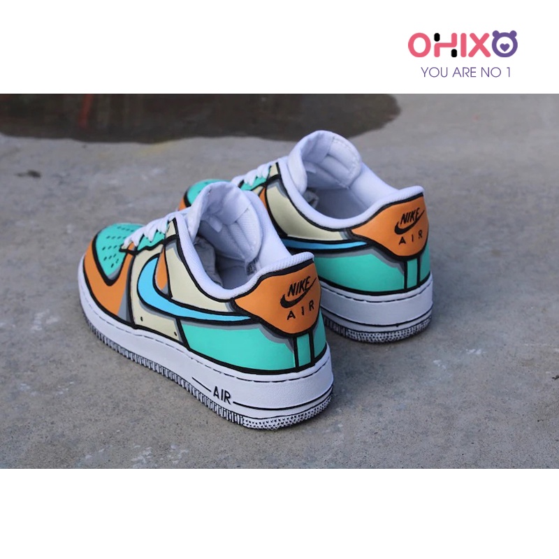 Giày Custom 𝐍𝐈𝐊𝐄 𝐀𝐈𝐑 𝐅𝐎𝐑𝐂𝐄 Thể Thao Nữ Sneaker Hàn Quốc Chất Đẹp Đế Bằng OHIXO AFC19