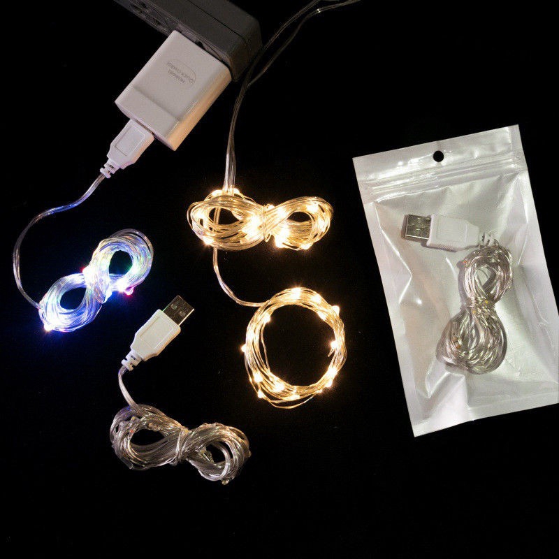 Dây đèn LED mini cổng USB cỡ 2/5/10M trang trí tiệc