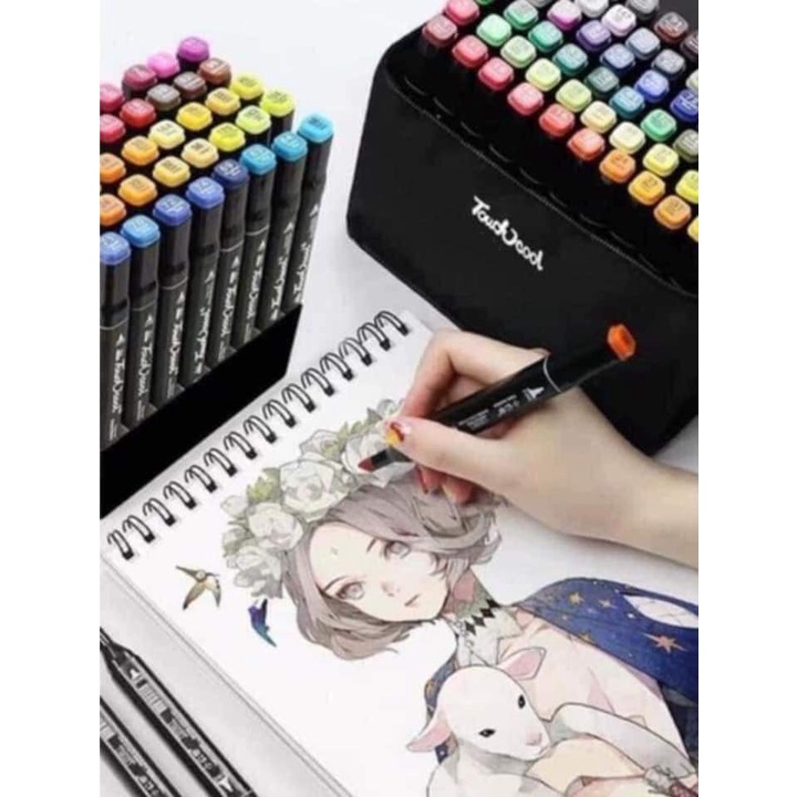 SÉT BÚT MÀU DẠ 48 CÂY touch KÈM TÚI VẢI