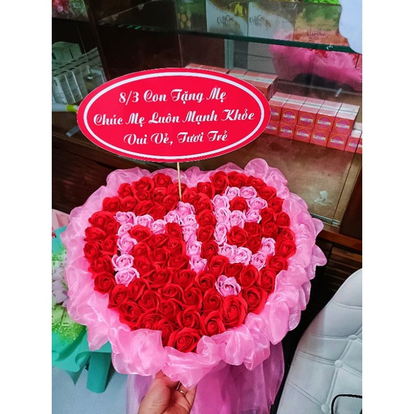 bó hoa sáp chữ mẹ 120bông sáng trọng ý nghĩa vĩnh cửu