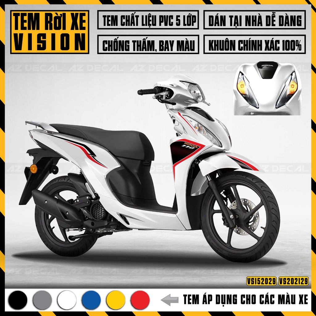 Tem Rời Dán Xe Vision Mẫu Honeycomb | VS29 | Decal Chế Dán Xe Vision 2015 - 2021 Chống Nước, Chống Phai Màu