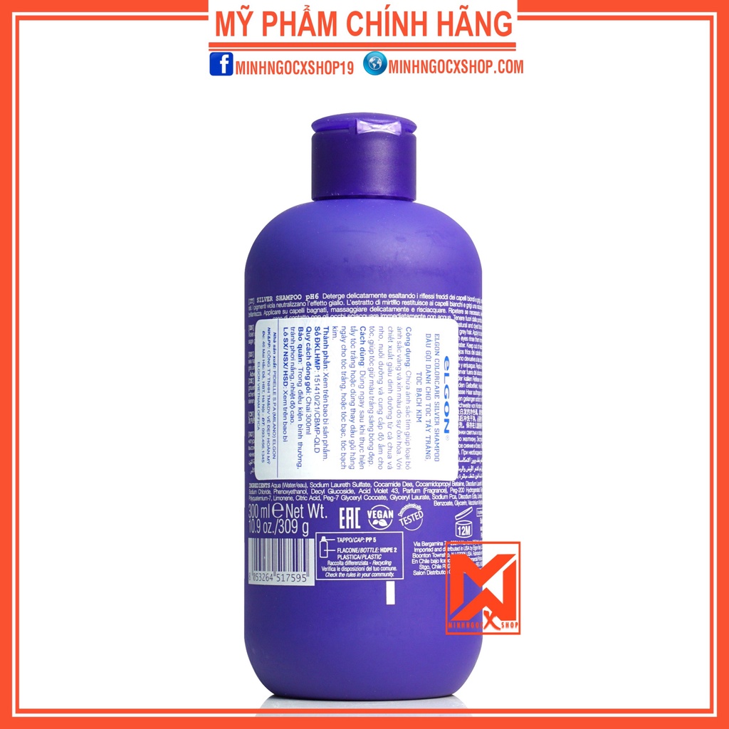 ELGON DẦU GỘI TÍM KHỬ VÀNG ELGON SILVER COLORCARE 300ML CHÍNH HÃNG