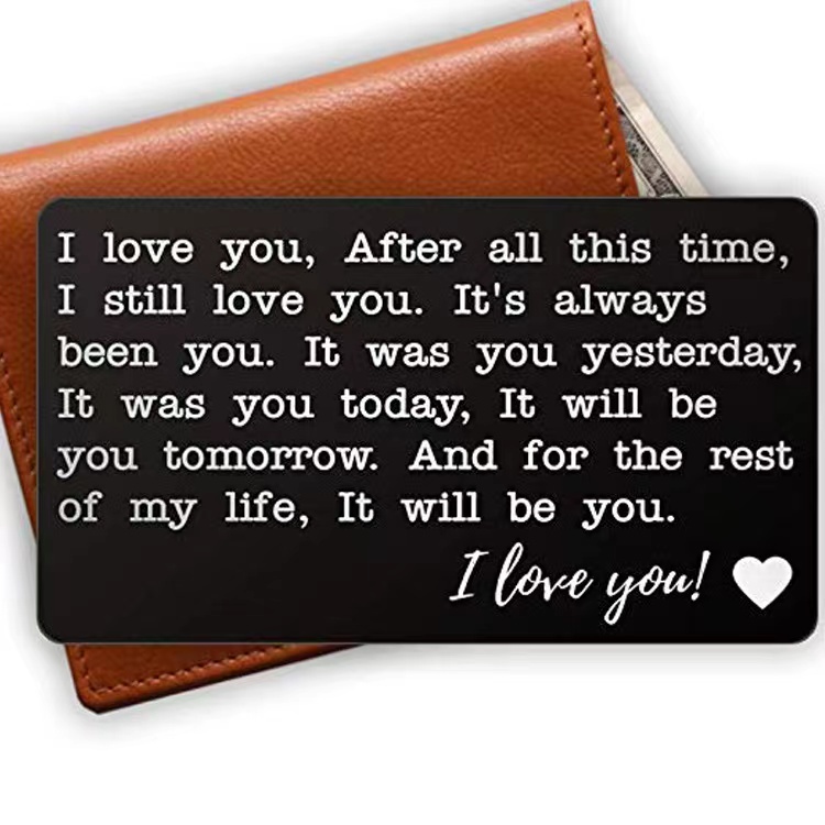 1 Ví Đựng Thẻ In Chữ I Love You Nhỏ Gọn Tiện Dụng Làm Quà Tặng Cho Cặp Đôi