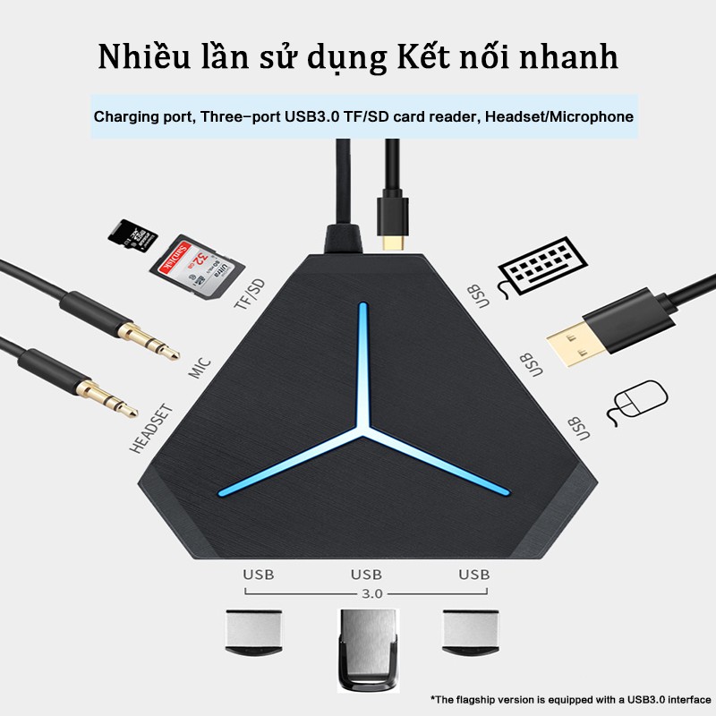 Cổng USB 6 đầu kết nối đa năng cho thiết bị Mac PC/ máy tính xách tay/ máy tính để bàn | BigBuy360 - bigbuy360.vn