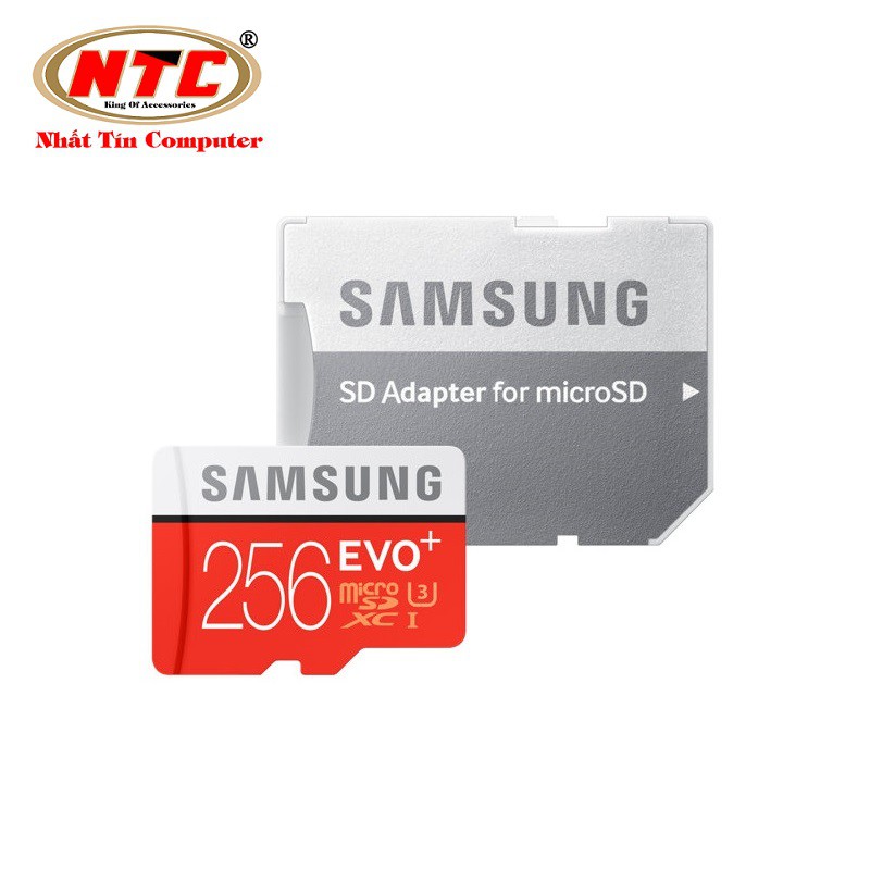 Thẻ nhớ MicroSDXC Samsung Evo Plus 256GB U3 4K R130MB/s W90MB/s kèm Adapter box Hoa new 2022 (trắng)