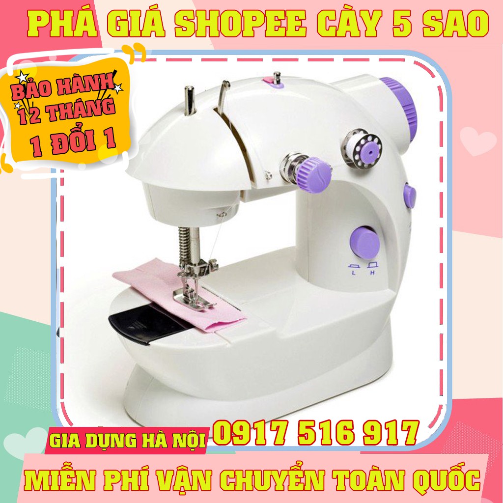 Máy may mini gia đình Machine 202 CMD 2019 (trắng phối tím)