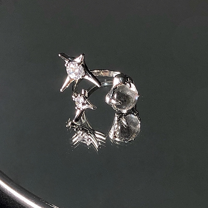 Nhẫn Hở Đính Đá Quý Nhân Tạo Phong Cách Thời Trang Hàn Quốc 19A1656