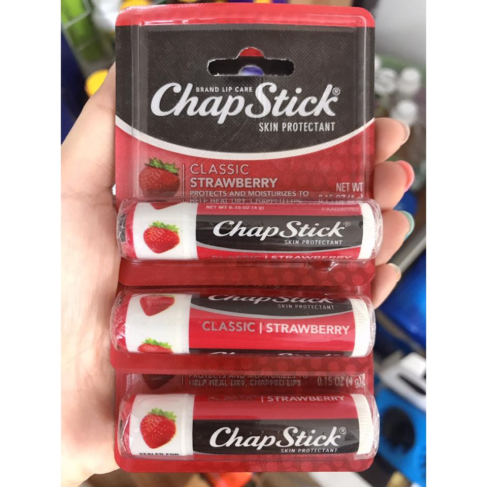 Son dưỡng môi giữ ẩm chapstick classic cherry 4g hương cherry hoặc dâu tây 4g Dưỡng môi, giữ ẩm hiệu quả | BigBuy360 - bigbuy360.vn