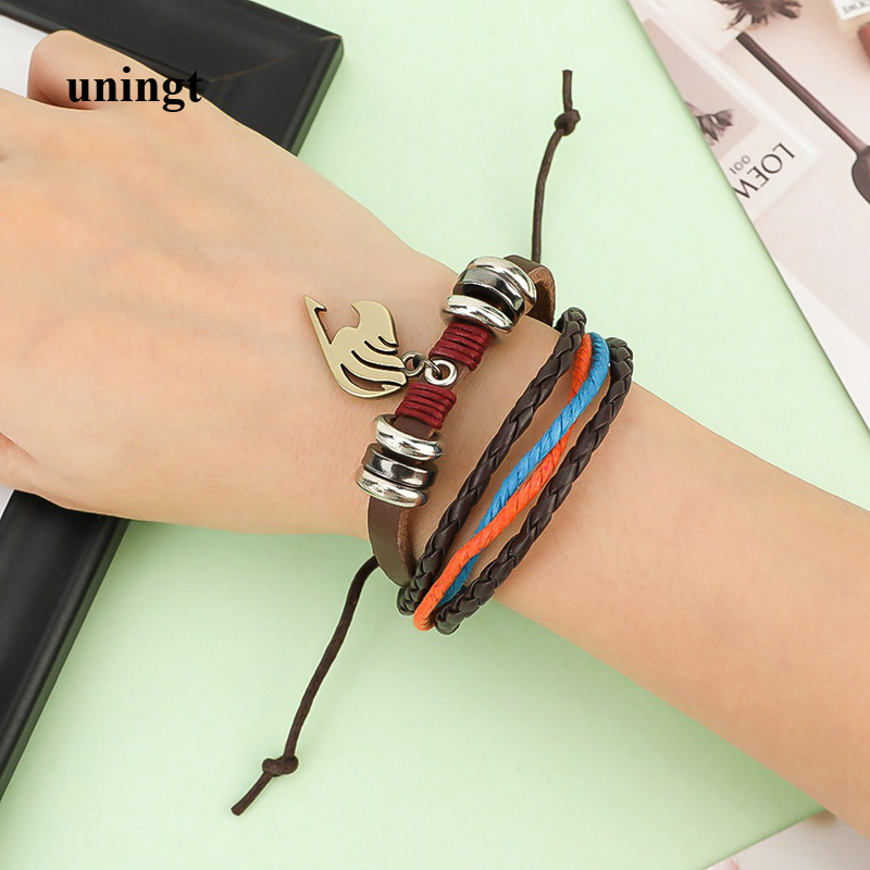 Vòng tay da nhiều lớp cosplay anime Fairy Tail