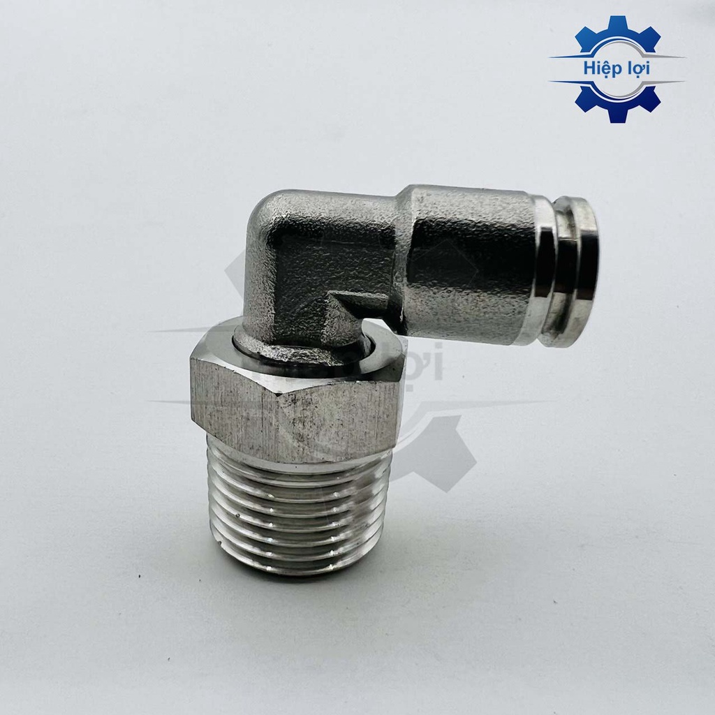 Co nối khí nén INOX IPL - Nối hơi góc vuông 90° ren ngoài - cút nối nhanh khí nén inox PL