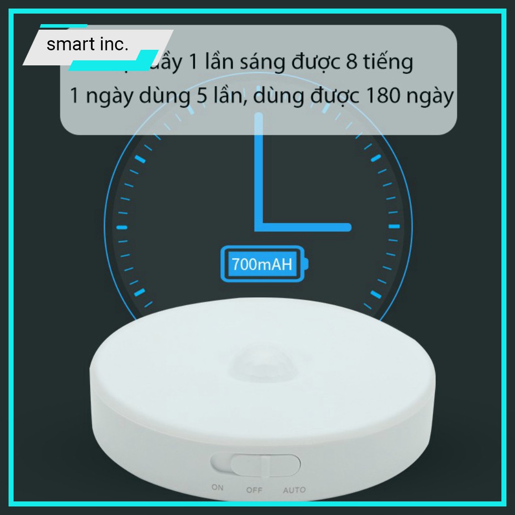 Đèn Led Treo Dán Tường Cảm Biến Chuyển Động Ban Đêm Tích Trữ Điện Đèn Ngủ Tự Sáng Gắn Cầu Thang Phòng Ngủ Sạc Pin USB