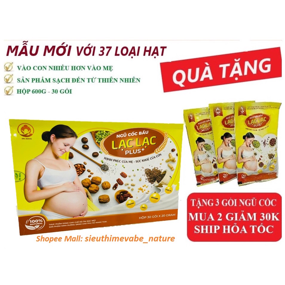 Ngũ cốc Bầu Lạc Lạc Plus DR.MAYA hộp 30 gói 600gram