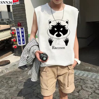 ÁO THUN BA LỖ NAM IN HỌA TIẾT GẤU RACCON CỰC HOT - SNN36