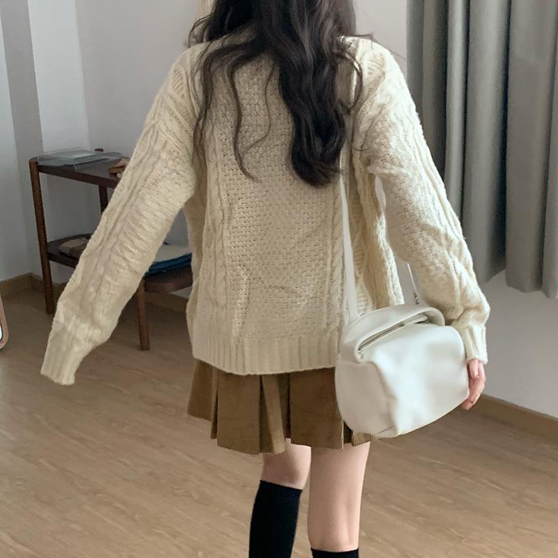 Chân váy chữ A ngắn lưng cao xếp ly bằng vải nhung phong cách Hàn Quốc thời trang