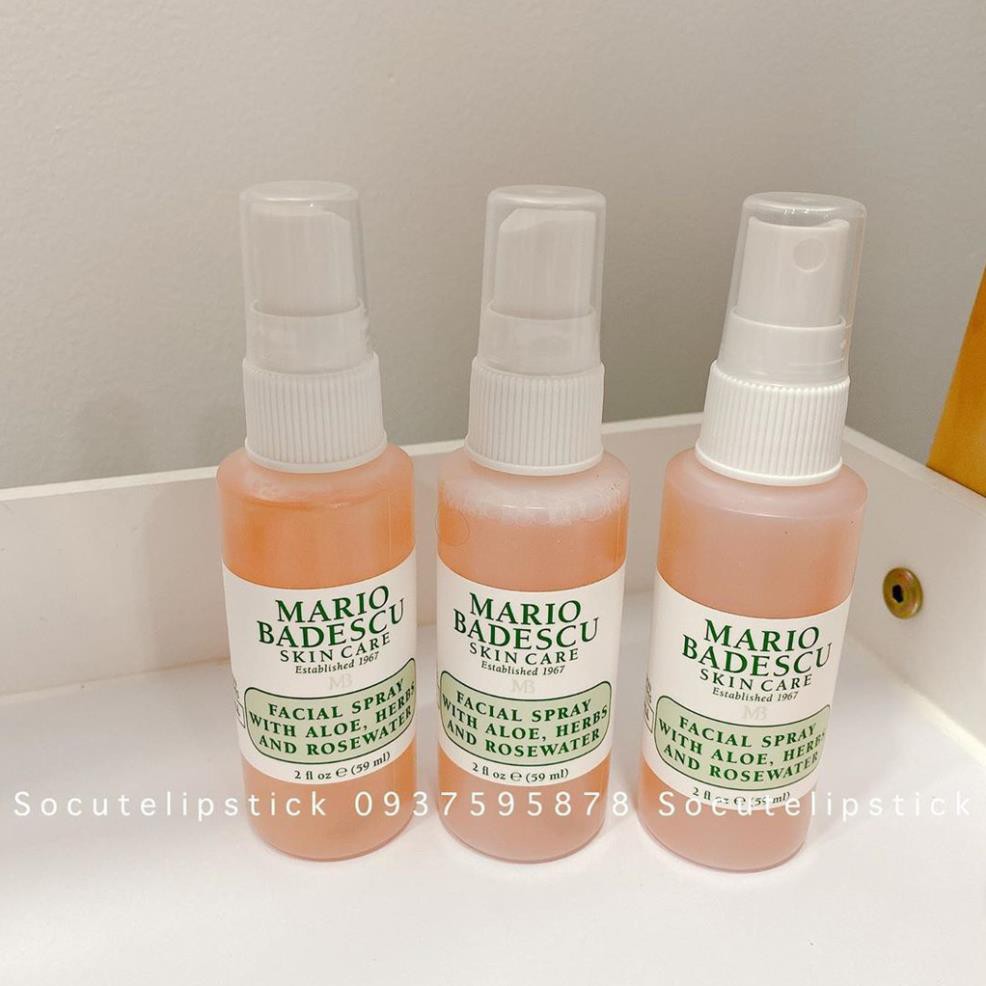 Xịt khoáng Mario Badescu Facial Spray With Aloe, Herbs &amp; Rosewater 59ml - 29ml - 118ml