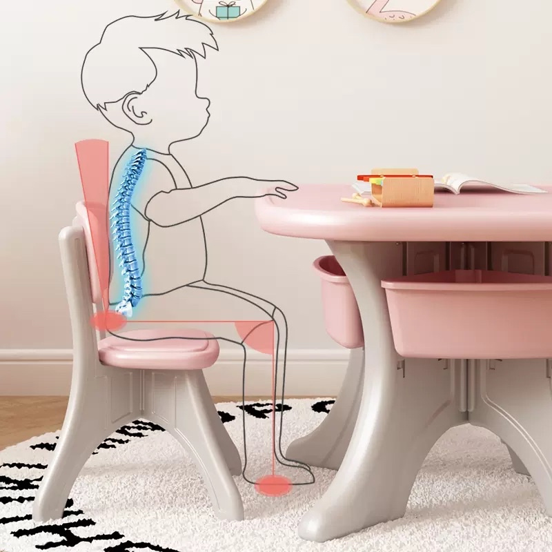 Bàn ghế trẻ em, Phù hợp với trẻ em từ 2 đến 10 tuổi, có  khay chứa đồ to có thể tháo rời, chống trơn trượt | BigBuy360 - bigbuy360.vn