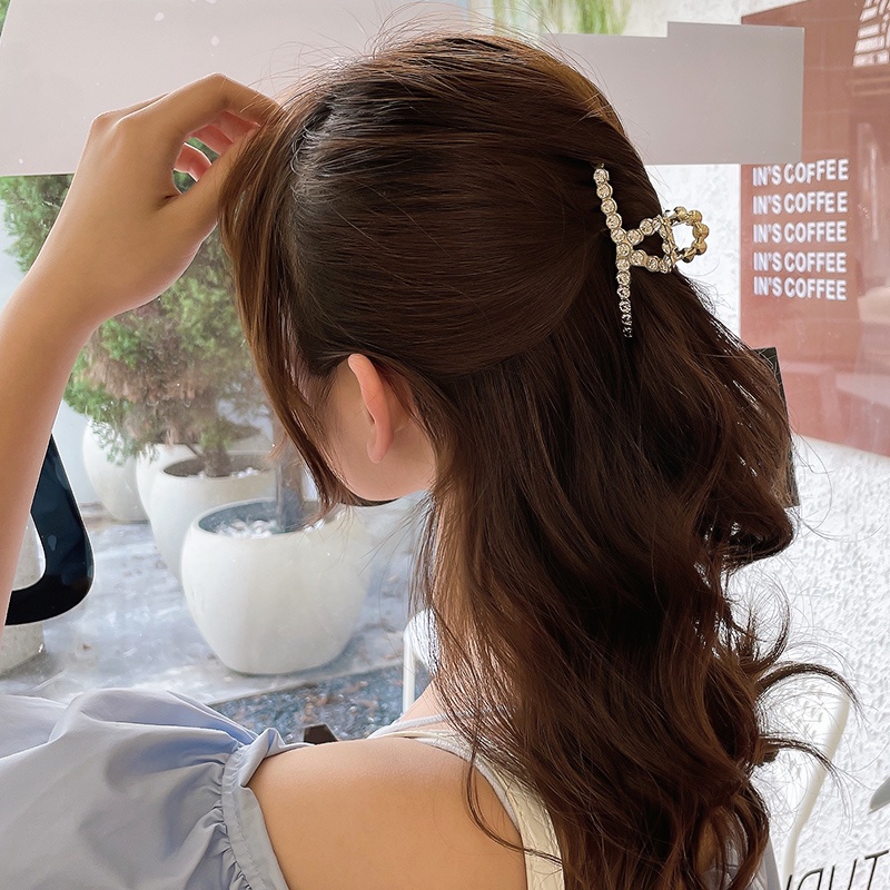 Kẹp tóc kim loại đính ngọc trai nhân tạo thời trang