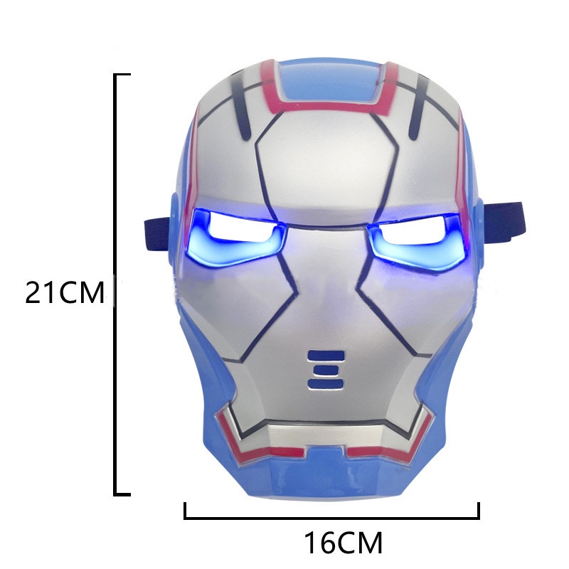 Mặt Nạ Hóa Trang Iron Man Xanh Có Đèn LED Độc Đáo Người Sắt Đỏ