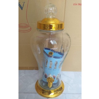 Bình ngâm rượu sâm thủy tinh phú hòa 5 lít không van , có van