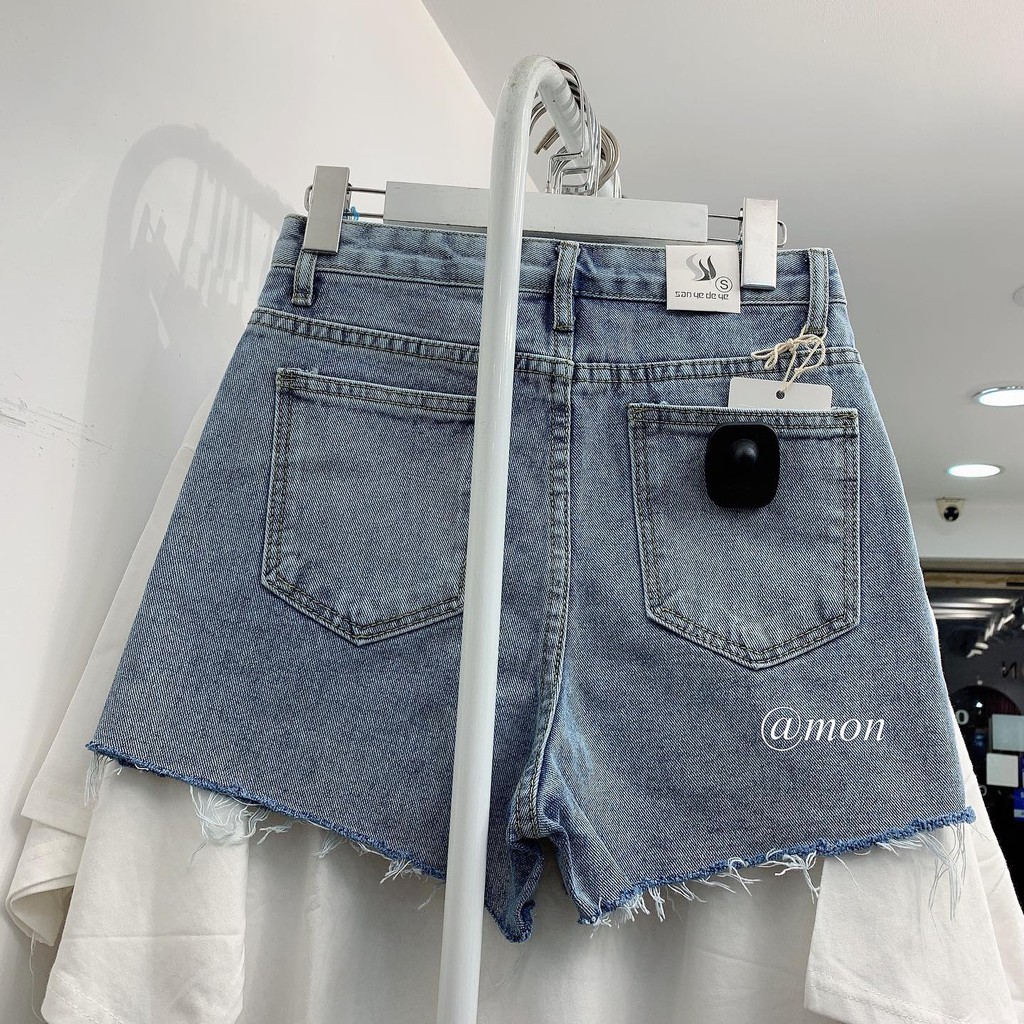 200605 Quần short jeans nữ - quần short bò ulzzang basic màu xanh có size