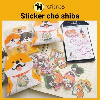 Sticker cute, hình dán chó shiba 30 miếng