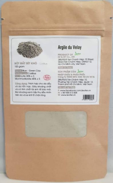 Bột Đất Sét Khô - Nhập khẩu Pháp - Argile Du Velay 100gram/túi