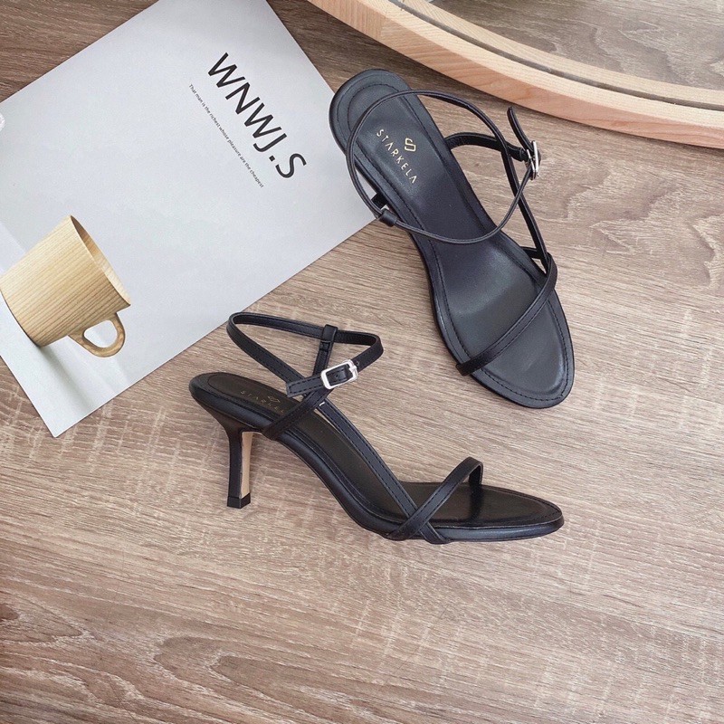 Sandal dây mảnh đen