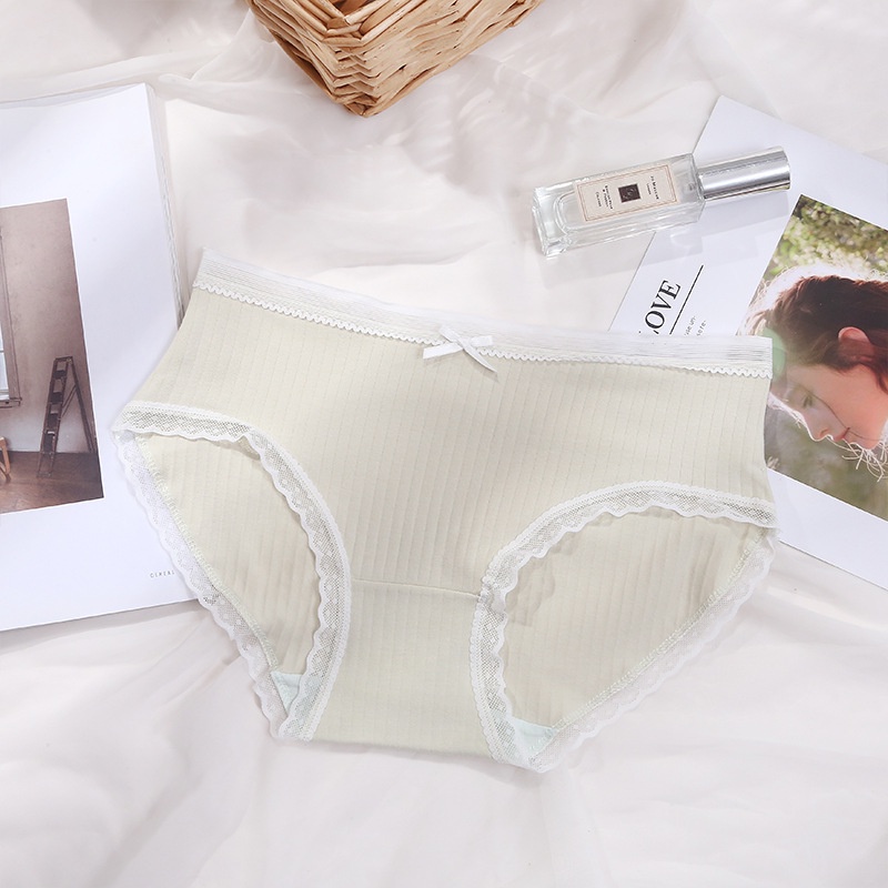 Quần lót nữ Cotton nơ viền ren siêu cute KIMCHIBIKINI chip mềm mại thoáng mát xinh đẹp dễ thương QL085