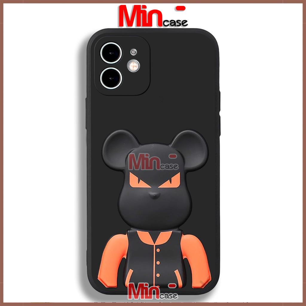 Ốp lưng iPhone Gấu Beabrick cạnh viền vuông silicon mềm dẻo cho iphone 6/6s/7/8/X/XS/XR/11/12/13 Pro Plus Max cute