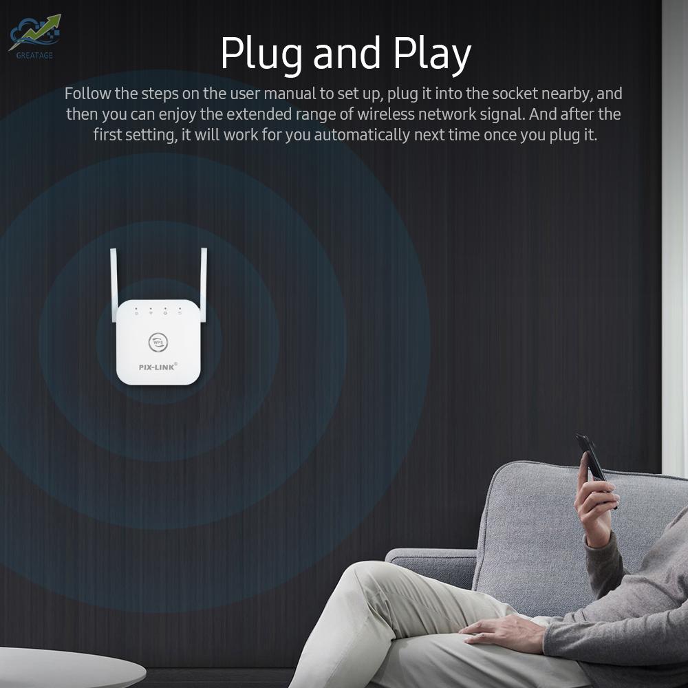 Thiết Bị Khuếch Đại Sóng Wifi 2.4g Gồm 2 Ăng Ten 300mbps | BigBuy360 - bigbuy360.vn