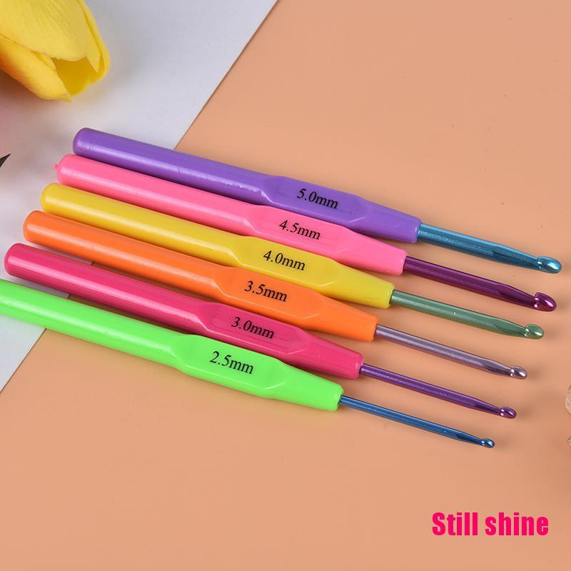 Bộ 6 Cây Móc Len Bằng Nhôm Cán Nhựa