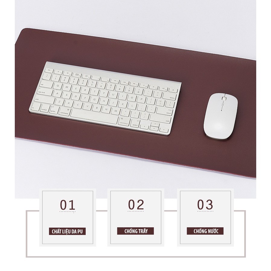 Thảm da trải bàn làm việc Deskpad kiêm bàn di chuột mouse pad da size lớn (nhiều màu) 40x80 50x100 30x60 | BigBuy360 - bigbuy360.vn