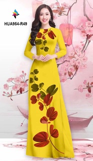 Áo dài 3d hình lá đỗ/ 1 bộ