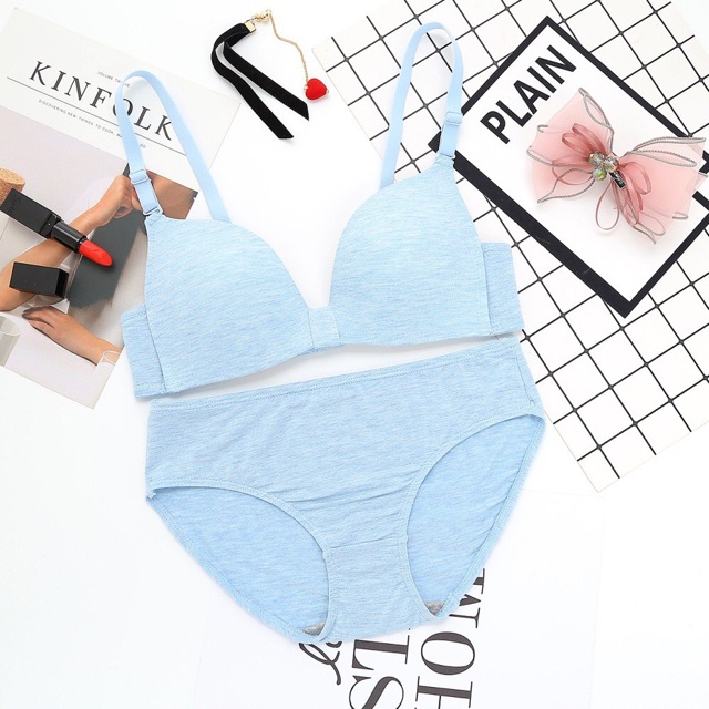 BỘ ĐỒ LÓT NỮ COTTON MỀM MẠI ĐỆM MỎNG, KHÔNG GỌNG BL 7308 | BigBuy360 - bigbuy360.vn