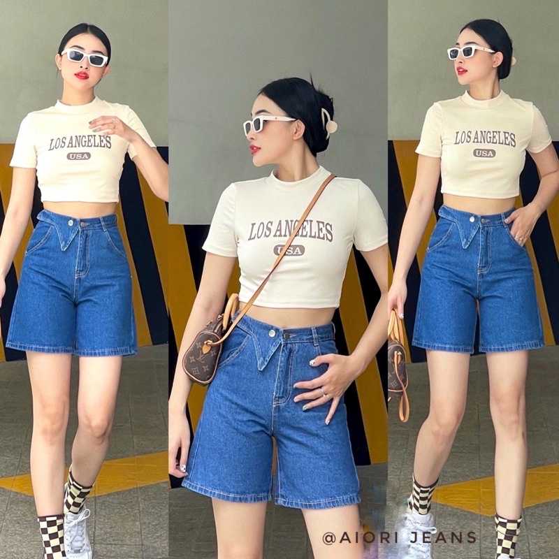 Quần Jeans Nữ, Quần Ngố Lửng Ống Rộng Dáng Chữ A Lưng Cao Vải Cực Xịn, Chất Jeans Cotton Thoáng Mát, Mềm Mịn_Mã 246