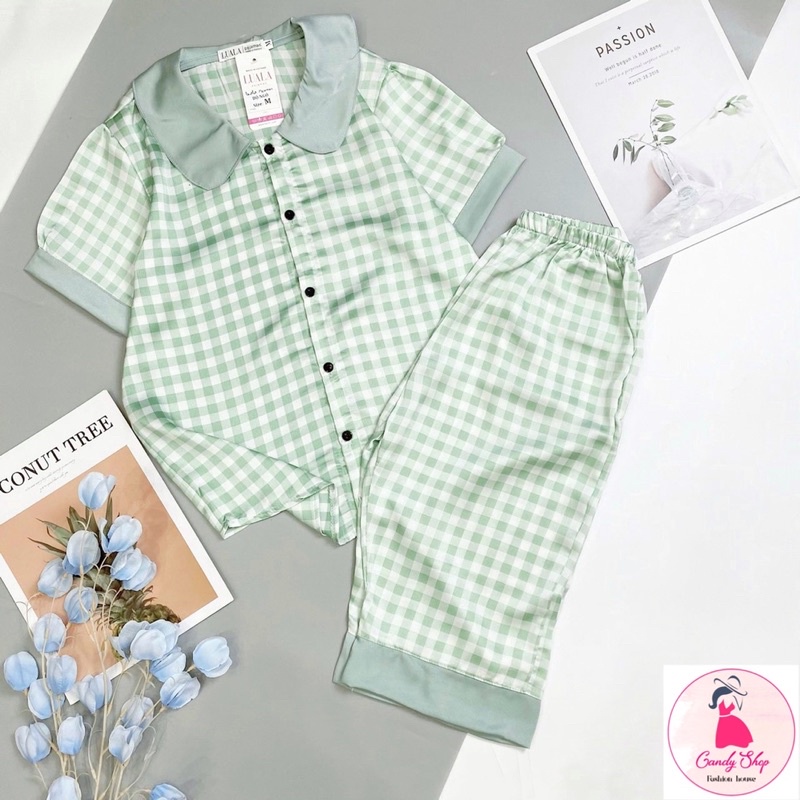 [Ảnh + VideoThật] Đồ Bộ Pijama LỤA SATIN LOẠI 1 Size 40-65kg áo cộc Quần lửng thấm hút mồ hôi | BigBuy360 - bigbuy360.vn