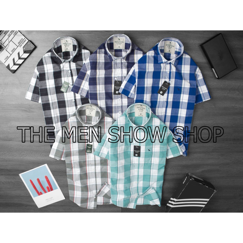 Áo sơ mi caro nam tay ngắn Kẻ Xanh Ngọc Abercrombie & Fitch Cao Cấp - Tín Đồ Thời Trang | BigBuy360 - bigbuy360.vn