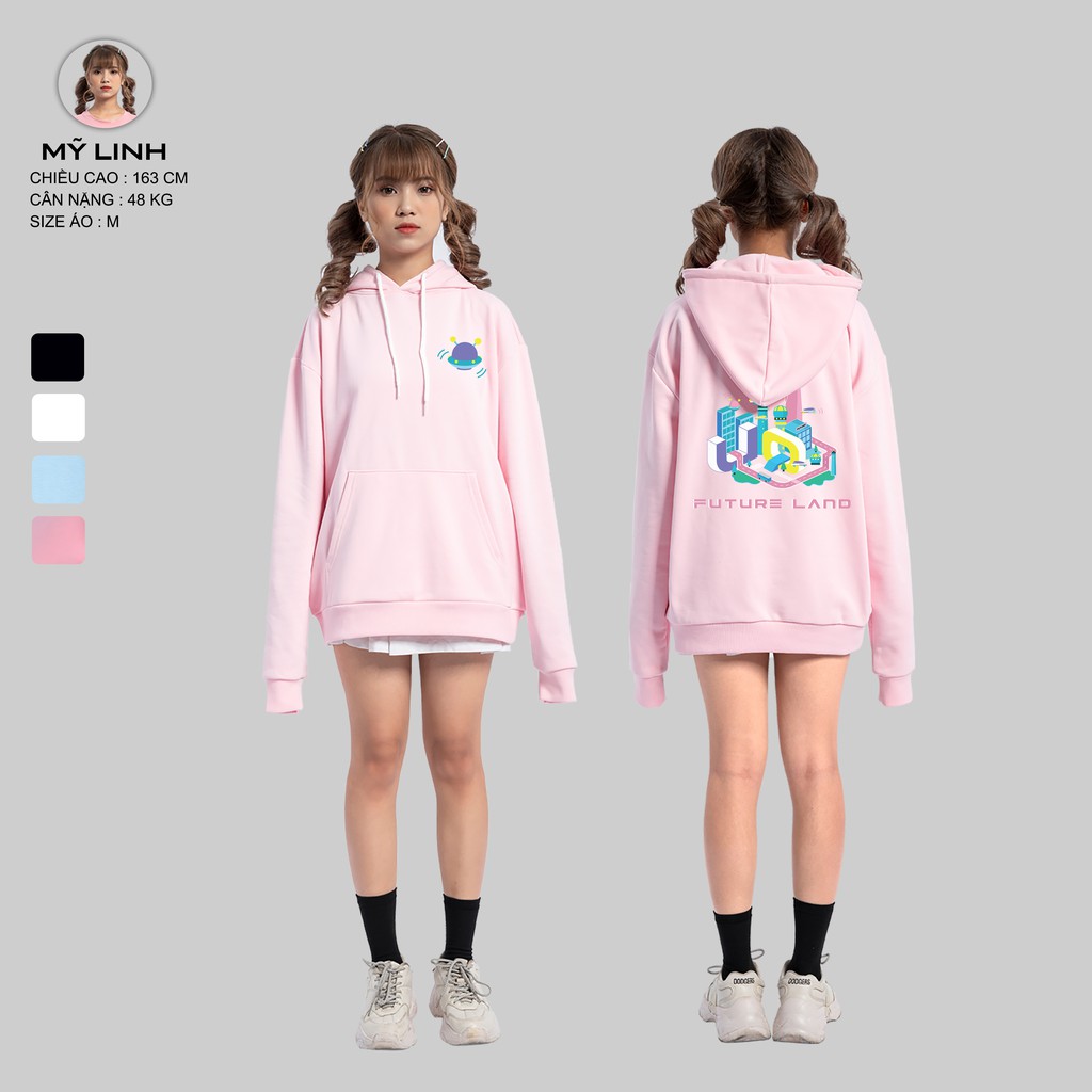 Áo Hoodie Nam Nữ Form Rộng URBAN OUTFITS In Future Land HOO01 Chui Đầu Thun Cotton Nỉ Local Brand