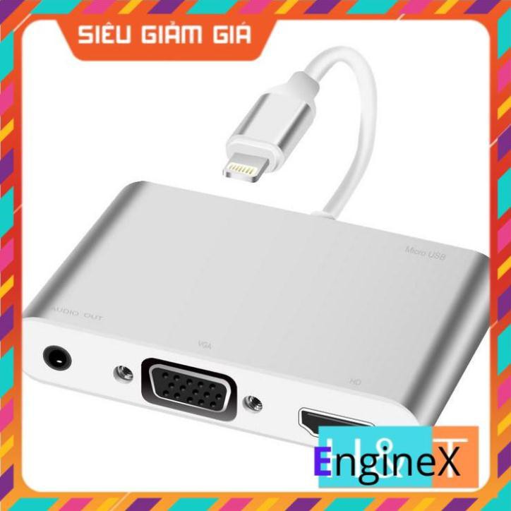 Cáp lightning to HDMI và VGA +Audio 3.5 kết nối tivi với điện thoại iphone ipad