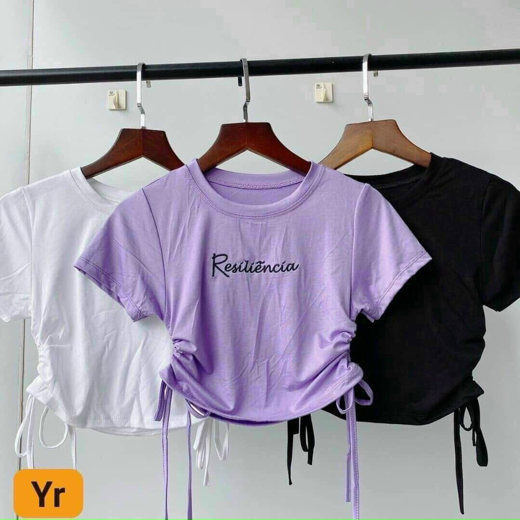 áo croptop-áo croptop nữ thêu Resonita crotop nữ rút dây chất thun gân giá tốt  CT25 | BigBuy360 - bigbuy360.vn