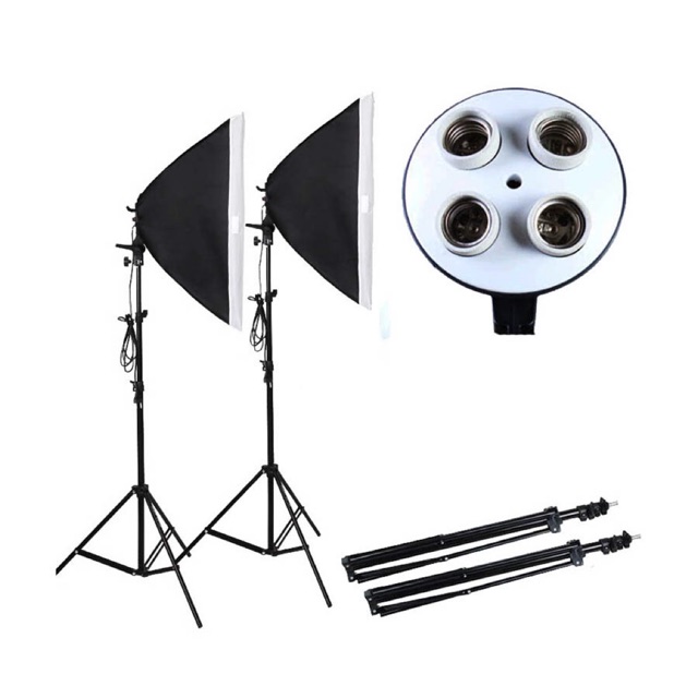 Bộ Đèn Chụp Ảnh Sản Phẩm Chân Đèn 2m Kèm Softbox 50x70, quay phim, Livestream chuyên nghiệp