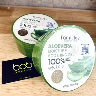 Gel Lô Hội Dành Cho Da Khô Farm Stay 100% Aloe Vera Moisture Soothing Gel 300ml