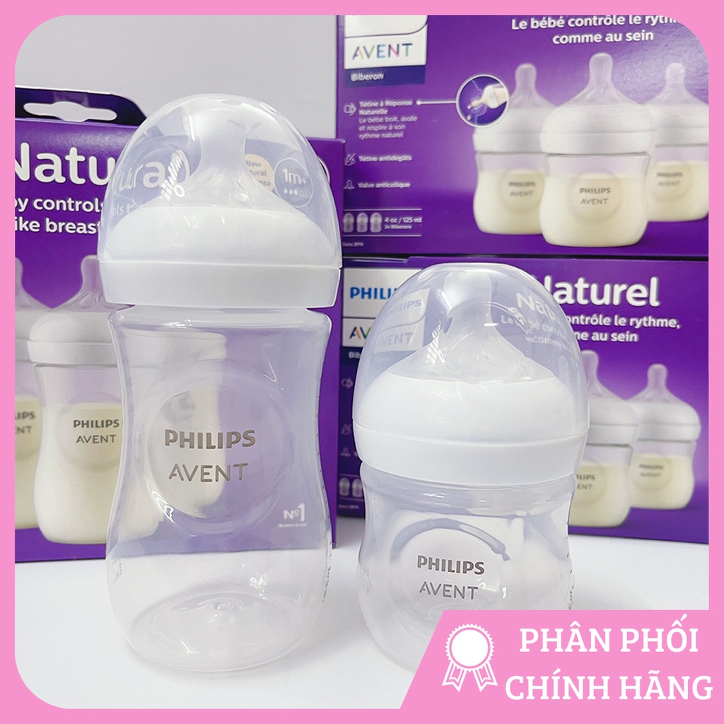 Bình Sữa Avent Nhựa Mẫu Mới Nhất Tách Set 125/260/330ml Chính Hãng Chọn Núm Size