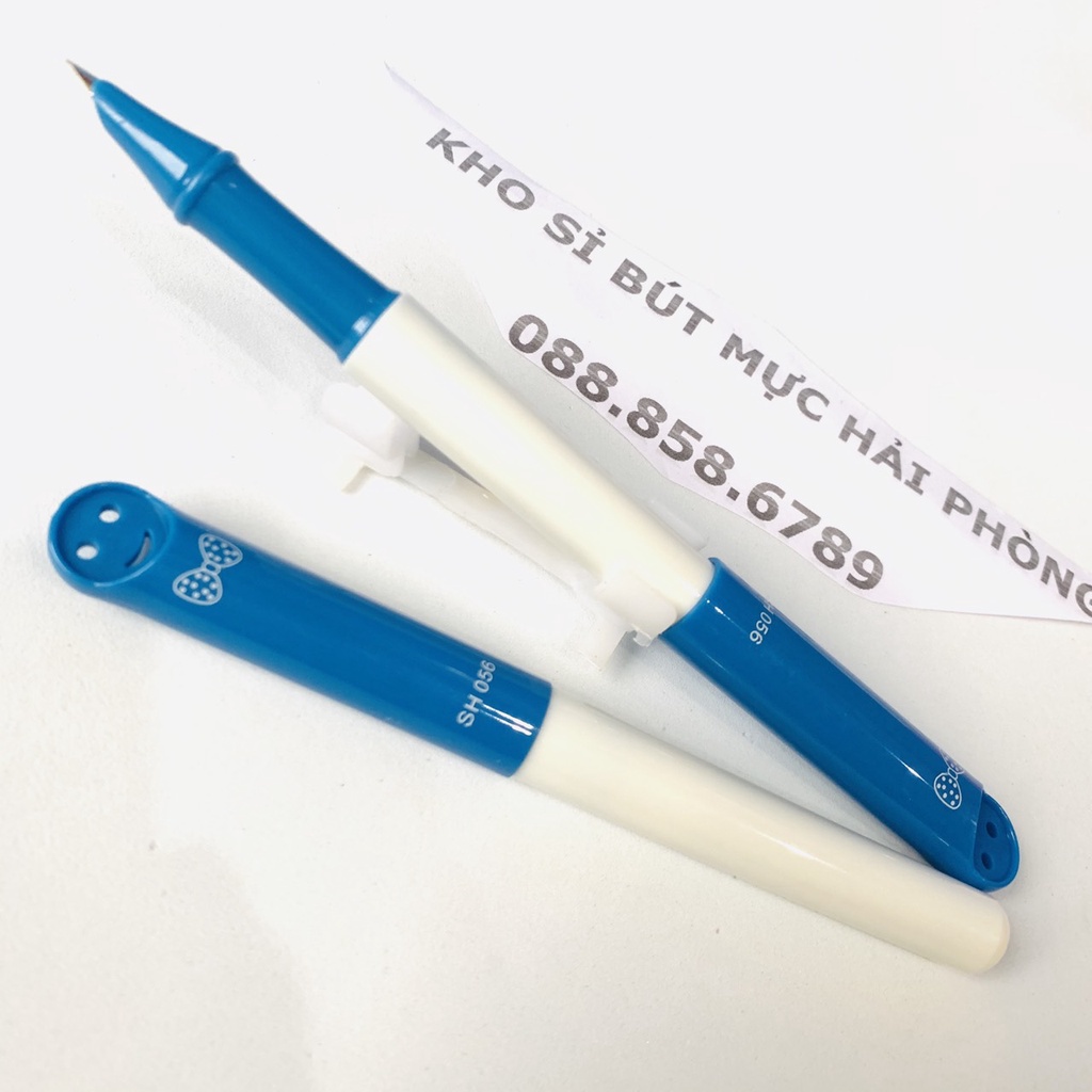 Bút máy mặt cười ngộ nghĩnh sh056 sẵn ngòi êm trơn dễ viết, giành cho học sinh tiểu học